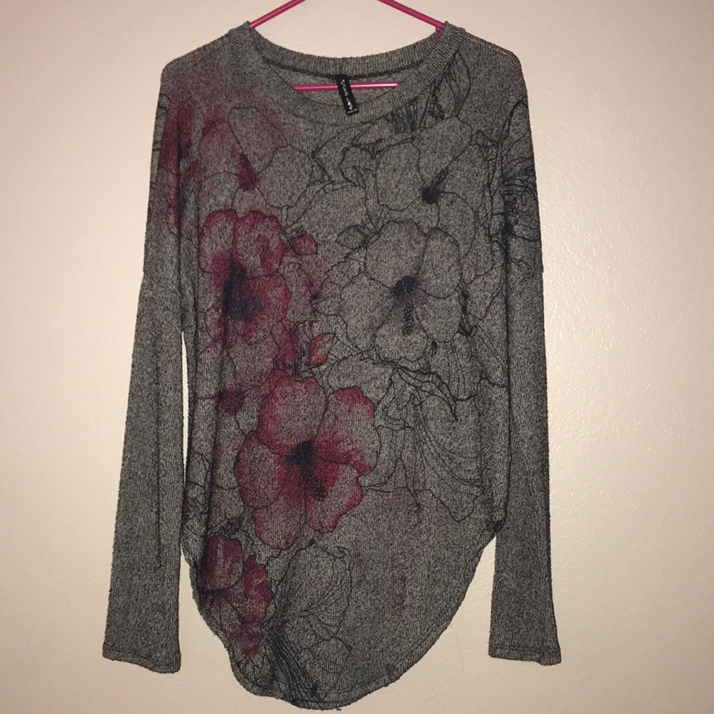 Light floral sweater